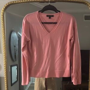Banana Republic Pink 100 wool V-Neck Sweater Sz s